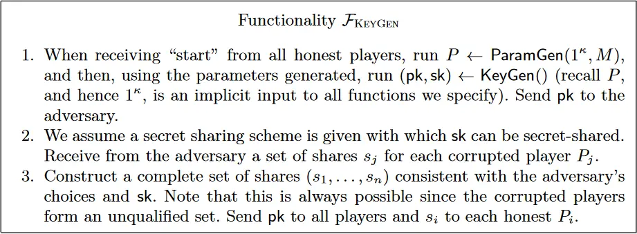 Fig. 2. The Ideal Functionality for Distributed Key Generation